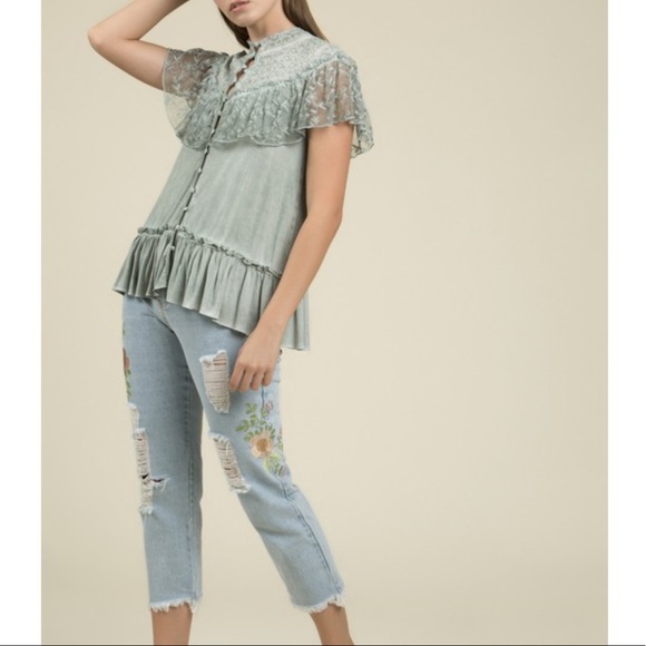 💼S-L♠️Sweet Dream Victorian Peek-A-Boo Button Top - Picture 4 of 8